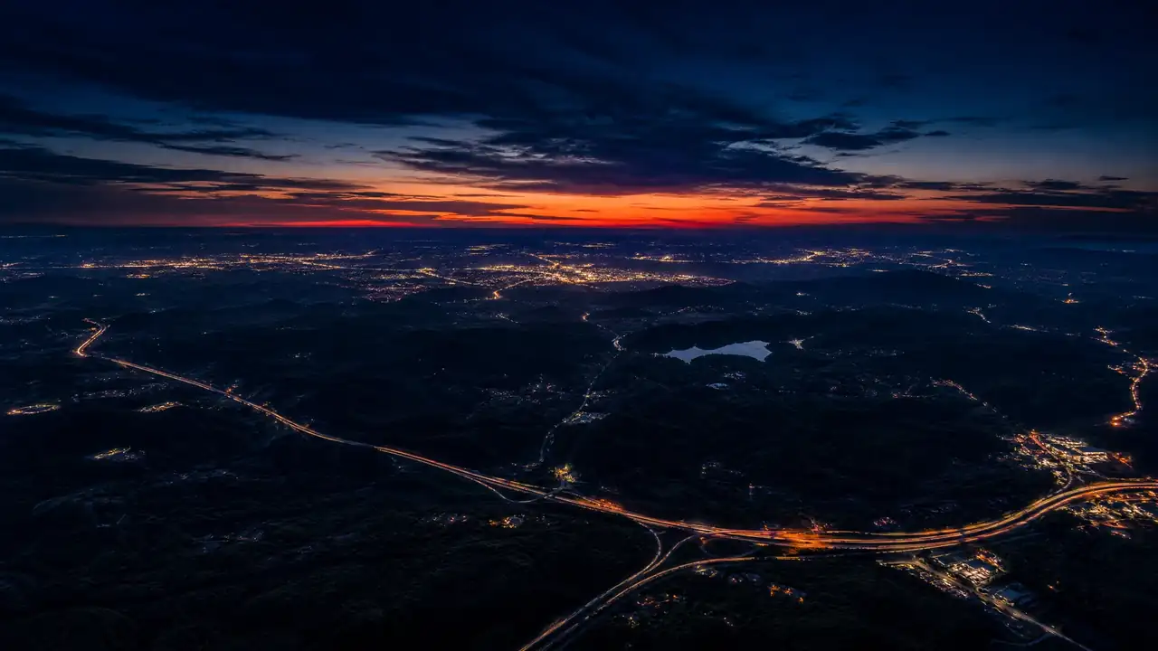 Virginia landscape at dusk